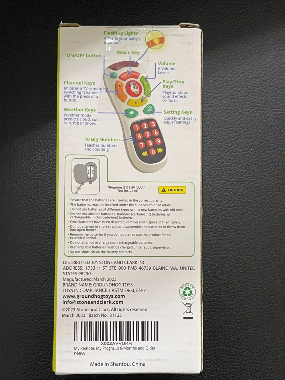 My First Remote - White and Red Interactive Toddler Toy